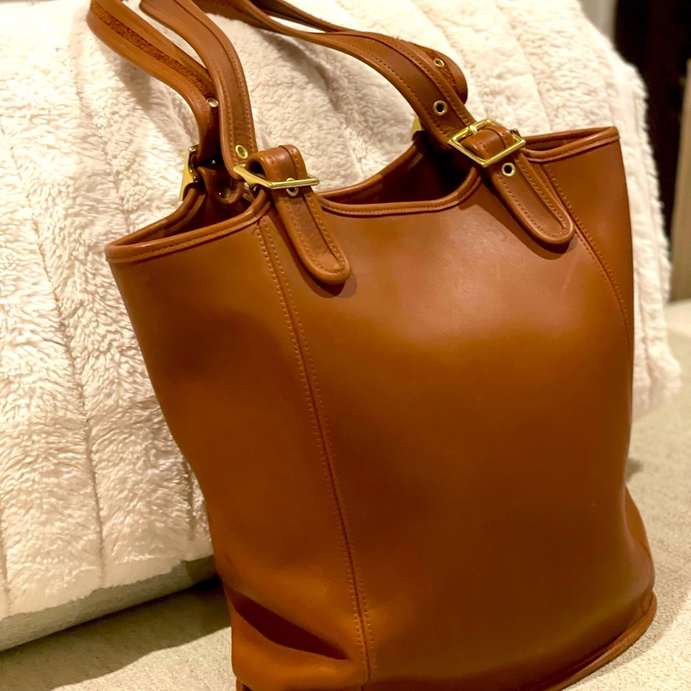 Coach Leather Tote Bag - Brown/Camel